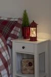 KONSTSMIDE LED Laterne "Weihnachtsdeko rot" LED-Modul 1 Stk. Warmwei&szlig; LED