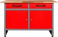 Werkbank ONDIS24 "Werner", rot (rot, anthrazit), B:120cm H:85cm T:60cm, Metall,