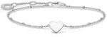 Armband THOMAS SABO "Herz mit Kugeln" Gr. 19, silber (silberfarben), Armb&auml;nder,