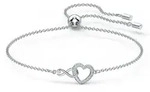Armband SWAROVSKI "Schmuck Geschenk Armkette Herz Infinity Liebe" Gr. M, silber