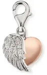 Charm-Einh&auml;nger ENGELSRUFER "HERZFL&Uuml;GEL", rosa (silberfarben, ros&eacute;goldfarben,