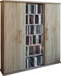 VCM Media-Regal "Holz CD DVD Stand Regal Schrank Santo Glast&uuml;r" 1 Stk. tlg.