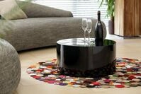 SalesFever Couchtisch "Design-Couchtisch Hochglanz wei&szlig;, &Oslash; 60 cm" Moderner