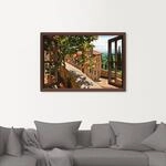 Artland Wandbild "Fensterblick Rosen auf Balkon Toskana" Garten 1 Stk. tlg. als
