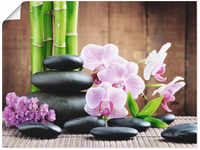 Artland Wandbild "Spa Konzept Zen Steinen Orchideen", Zen, (1 St.), als...