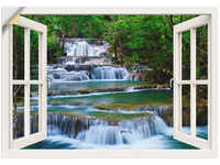 Artland Wandbild "Fensterblick Wasserfall in Kanchanaburi", Fensterblick, (1...