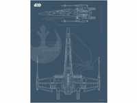 Komar Poster "Star Wars Blueprint X-Wing", Star Wars, (1 St.), Kinderzimmer,