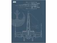 Komar Poster "Star Wars Blueprint X-Wing", Star Wars, (1 St.), Kinderzimmer,