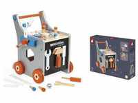 Spielwerkbank JANOD "Brico'Kids Werkbankwagen groß" Rollenspielzeug bunt Kinder Ab
