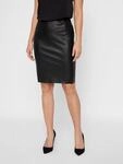 Lederimitatrock VERO MODA "VMBUTTERSIA HW COATED SKIRT NOOS", Damen, Gr. M (38),