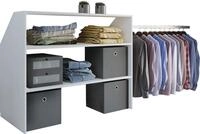 Kleiderschrank VCM "Offener Kleiderschrank Dachschr&auml;gen Regal Dacho l", wei&szlig;,