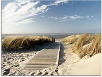 Artland Glasbild "Nordseestrand auf Langeoog - Steg" Strand 1 Stk. tlg. in