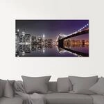 Artland Glasbild "New York Skyline n&auml;chtliche Reflektion" Amerika 1 Stk. tlg. in