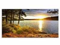 Glasbild ARTLAND "Sonnenuntergang über See Algonquin Park" Bilder Gr. B/H: 100...
