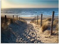 Artland Glasbild "Weg zum Nordseestrand Sonnenuntergang" Strand 1 Stk. tlg. in