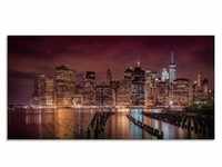 Artland Glasbild "New York City Impression bei Nacht I", Amerika, (1 St.)