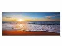 Glasbild ARTLAND "Sonnenuntergang und das Meer" Bilder Gr. B/H: 125 cm x 50 cm,