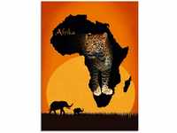 Glasbild ARTLAND "Afrika der schwarze Kontinent" Bilder Gr. B/H: 45 cm x 60 cm,