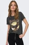 Rundhalsshirt ONLY "ONLLUCY REG S/S TOP JRS NOOS", Damen, Gr. XS, schwarz (schwarz,