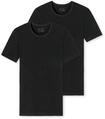 T-Shirt SCHIESSER "T-Shirt 2PACK T-shirt 2er Pack", Herren, Gr. M, schwarz,