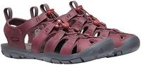 Sandale KEEN "CLEARWATER CNX LEATHER", Damen, Gr. 40, rot (weinrot), Leder, Schuhe