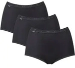 Slip SLOGGI "Slip 3er Pack", Damen, Gr. 46, schwarz, Obermaterial: 95% Baumwolle CO.