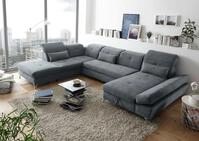 ED EXCITING DESIGN Wohnlandschaft "Melfi U-Form mit Bettfunktion, Bettkasten" Arm- &