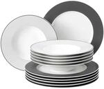 Seltmann Weiden Geschirr-Set "Tafelservice No Limits Moments 12er Set wei&szlig;-grau"