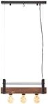 BRILLIANT Pendelleuchte "Bankwood", schwarz (schwarz stahl, holz), 3, H: 106,5cm, 1