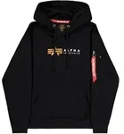 Hoodie ALPHA INDUSTRIES "Alpha Label Hoodie", Herren, Gr. XXL, schwarz, Obermaterial: