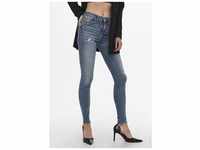 Skinny-fit-Jeans ONLY "ONLPOWER LIFE MID PUSH" Gr. S, Länge 30, blau (medium blue