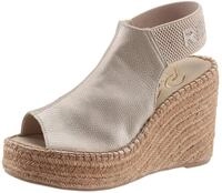 Keilsandalette REPLAY "Replay Sandalen Lederimitat", Damen, Gr. 40, grau (platin),