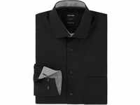 Businesshemd OLYMP "Luxor modern fit" Gr. 42, N-Gr, schwarz (schwarz, kontrastfarbene