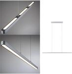 PAULMANN LED Pendelleuchte "Lento", grau (chromfarben), 1, H: 2,5cm, 1 Stk.,