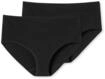 Slip SCHIESSER "Slip 2er Pack", Damen, Gr. XXL, schwarz, Obermaterial: 95% Baumwolle