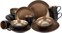 CreaTable Kombiservice "Geschirr-Set Glamour Gold" Service, metallische Farben, 16