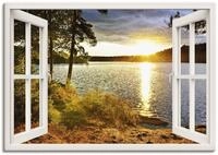 Artland Leinwandbild "Sonnenuntergang im Algonquin Park" Fensterblick 1 Stk. tlg. auf