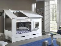 Vipack Hausbett "Hausbett" Made in Europe, Baumhausbett mit Vorhang-Set,...