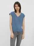 Vero Moda V-Shirt "VMFILLI SS V-NECK TEE GA NOOS" Materialmix, relaxed fit