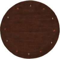 carpetfine Wollteppich "Gabbeh Uni, auch als L&auml;ufer und Rund erh&auml;ltlich" rund 15 mm