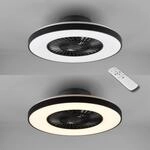 REALITY LEUCHTEN LED Deckenleuchte "Halmstad Deckenventilator", schwarz (schwarz