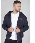Kapuzensweatjacke ALPHA INDUSTRIES "Basic Zip Hoody SL", Herren, Gr. XL, blau (rep