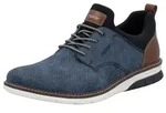 Slip-On Sneaker RIEKER, Herren, Gr. 45, blau (blau, braun), Lederimitat, Textil,