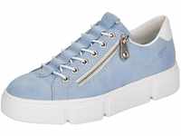 Slip-On Sneaker RIEKER Gr. 40, blau (hellblau) Damen Schuhe Plateau Schnürschuhe mit