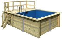 Karibu Rechteckpool "Holzpool Milano A" BxLxH: 353x320x124 cm,
