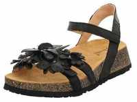 Sandalette THINK "KOAK DAMEN" Gr. 38, schwarz (schwarz, blüten) Damen Schuhe