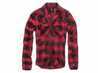 Langarmhemd BRANDIT "Herren Checked Shirt" Gr. XXL, US-Größen, rot (red, black)