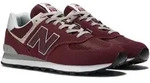 Sneaker NEW BALANCE "ML574 Core", Herren, Gr. 43, rot (bordeaux, grau), Leder,