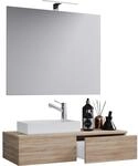 Waschtisch VCM "3-tlg G&auml;ste WC Waschplatz Waschtisch Gudas Spiegel", braun (sonoma,