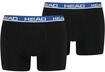 Boxer HEAD "HEAD BASIC BOXER 2P", Herren, Gr. XL, blau (blau, schwarz), Obermaterial: